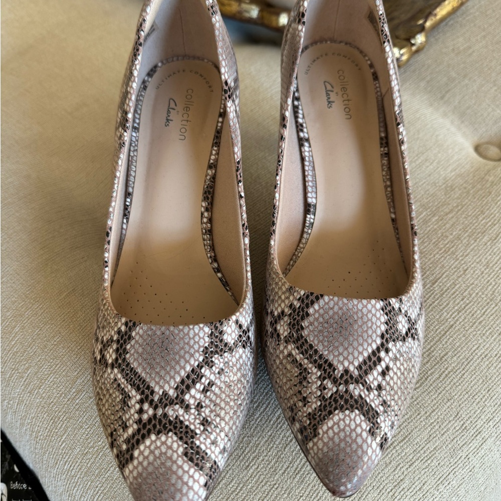 Leopard heels by Clarks, size 8.5